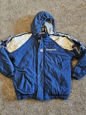 Vintage 1990's NFL Dallas Cowboys Authentic Pro-Line Windbreaker Puffer Jacket
